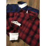 BACKBONEブリーチアウトオンブレーシャツ・レッド/ブルー入荷しました