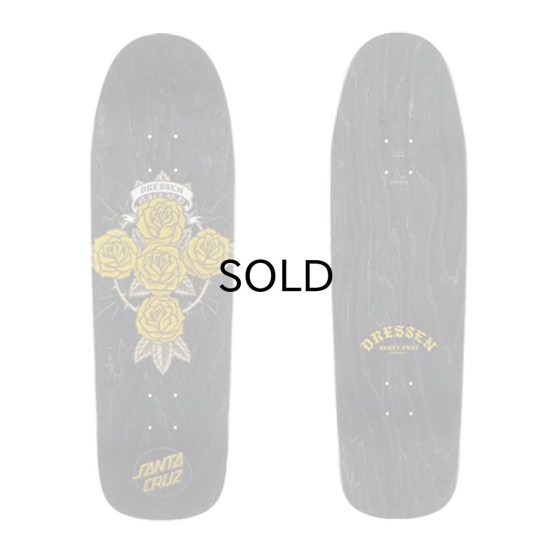 画像1: SANTA CRUZ(サンタクルーズ) スケボーデッキ・DRESSEN ROSE CROSS DECK　9.3 x 31.9 (1)