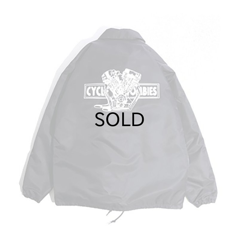 画像2: CYCLE ZOMBIES(サイクルゾンビーズ）CZ×CW BIGTWIN JKT BLK （ビッグツイン・コーチジャケット・・ブラック） (2)