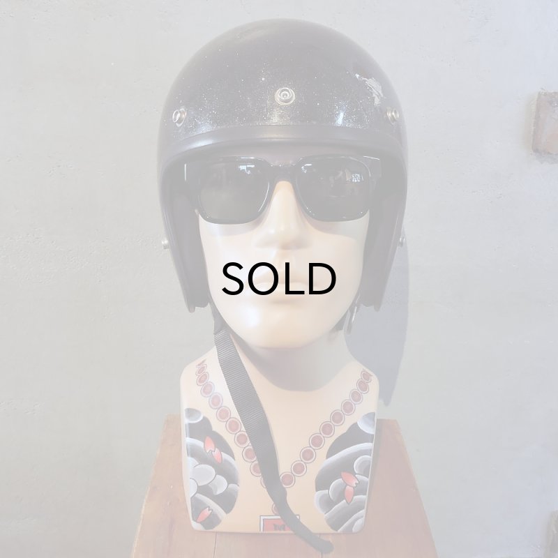 画像2: Vintage Helmet（ビンテージヘルメット）DAIEI H-50 1970年代 ダークグリーン・フレーク 58〜60cm【内装リペア済み】 (2)