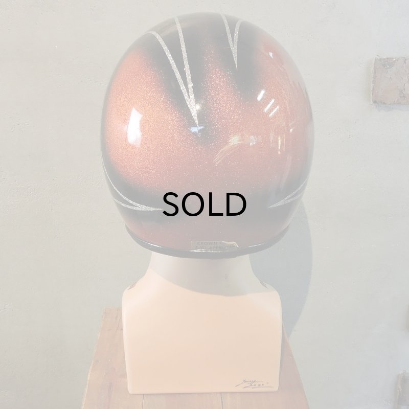 画像4: Vintage Helmet（ビンテージヘルメット）CROWN Z-90 APPROVED 1970年代 ラメ・フレーク 58〜60cm【内装リペア済み】 (4)