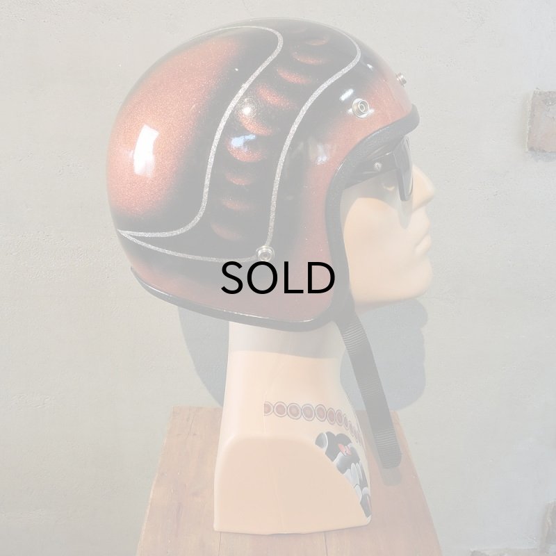 画像6: Vintage Helmet（ビンテージヘルメット）CROWN Z-90 APPROVED 1970年代 ラメ・フレーク 58〜60cm【内装リペア済み】 (6)
