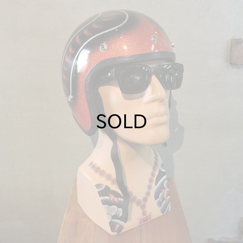 画像7: Vintage Helmet（ビンテージヘルメット）CROWN Z-90 APPROVED 1970年代 ラメ・フレーク 58〜60cm【内装リペア済み】 (7)