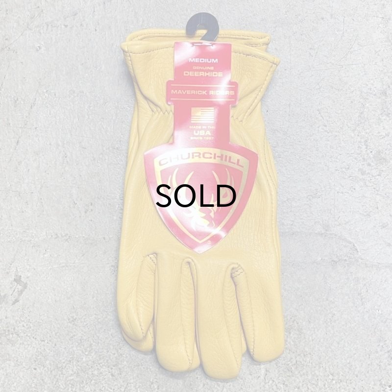 画像1: CHURCHILL GLOVE（チャーチルグローブ）DEERHIDE GLOVE / GOLD(ディアハイド・グローブ/ゴールド） (1)