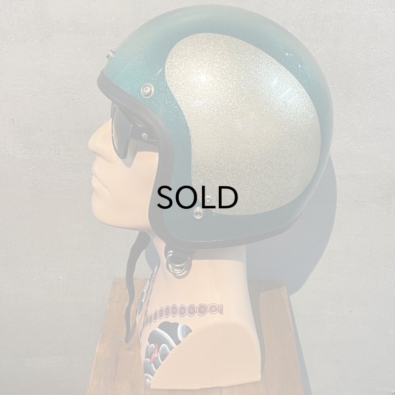 画像2: Vintage Helmet（ビンテージヘルメット）SHOEI DS D-3 1966年代 ラメ・フレーク 表記Mサイズ 対応58〜60cm【内装リペア済み】 (2)