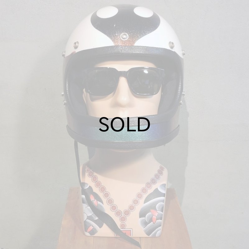 画像9: Vintage Helmet（ビンテージヘルメット）SAFETECH FLAMES 1970年代　ラメ・フレーク・マルチカラー・表記サイズ 9/73 LARGE 対応60〜62cm【内装リペア済み】 (9)