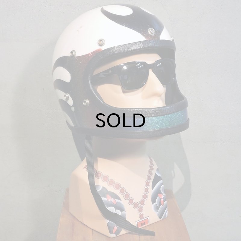 画像8: Vintage Helmet（ビンテージヘルメット）SAFETECH FLAMES 1970年代　ラメ・フレーク・マルチカラー・表記サイズ 9/73 LARGE 対応60〜62cm【内装リペア済み】 (8)