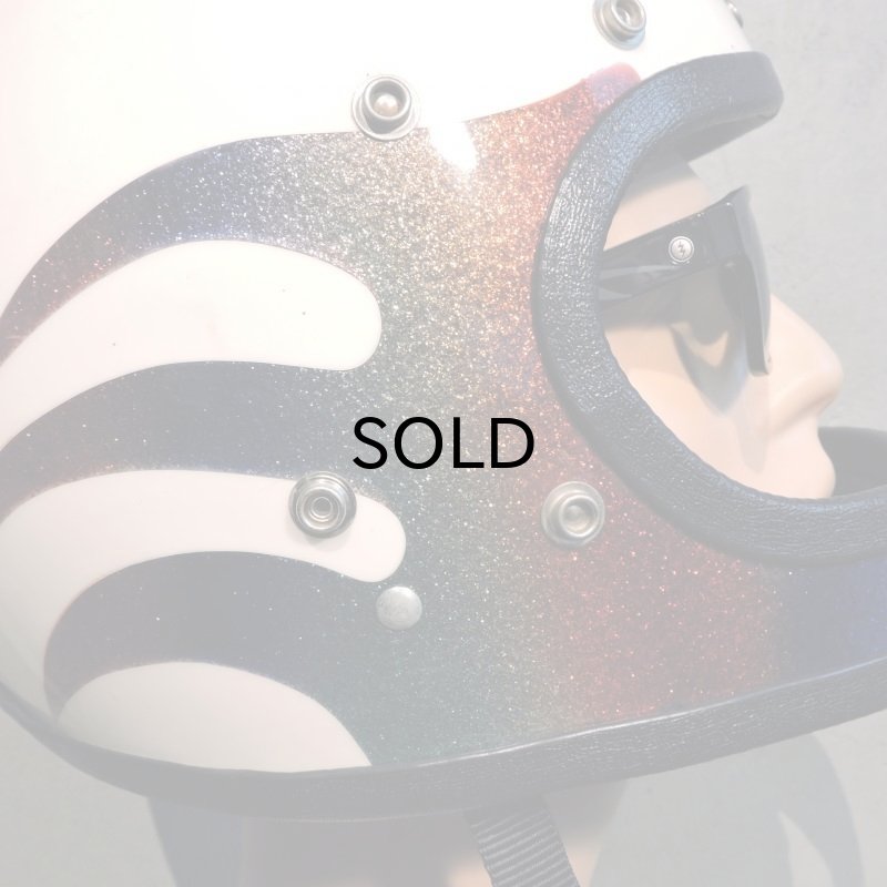 画像7: Vintage Helmet（ビンテージヘルメット）SAFETECH FLAMES 1970年代　ラメ・フレーク・マルチカラー・表記サイズ 9/73 LARGE 対応60〜62cm【内装リペア済み】 (7)