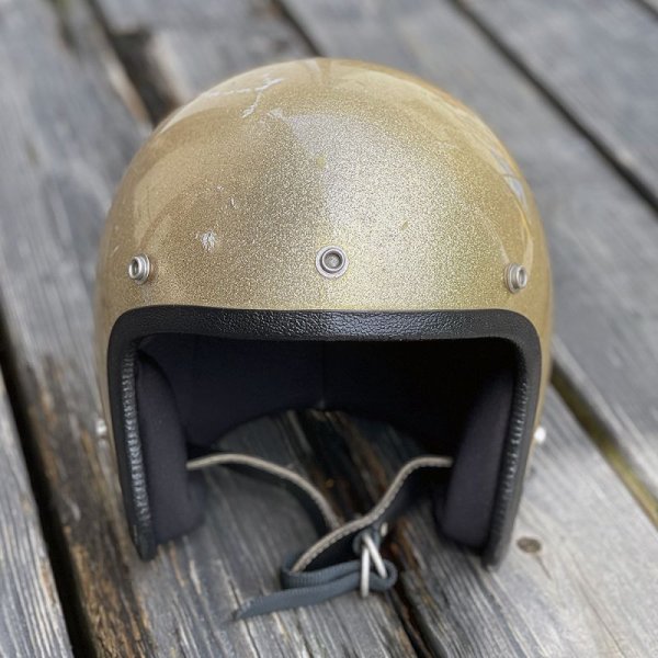 画像2: Vintage Helmet（ビンテージヘルメット）66s Grant GP-2 ジェットヘル・ゴールドフレーク L対応58cm相当【内装リペア済み】