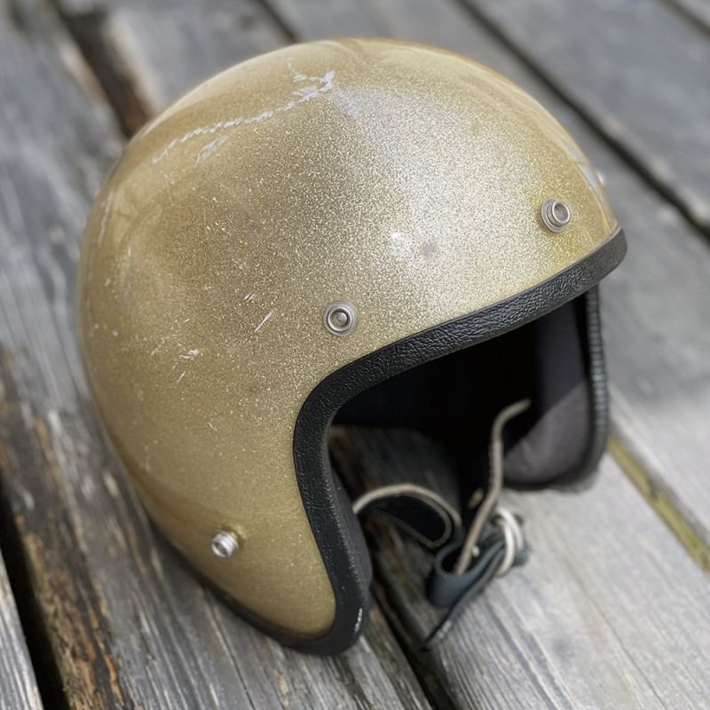 画像3: Vintage Helmet（ビンテージヘルメット）66s Grant GP-2 ジェットヘル・ゴールドフレーク L対応58cm相当【内装リペア済み】 (3)
