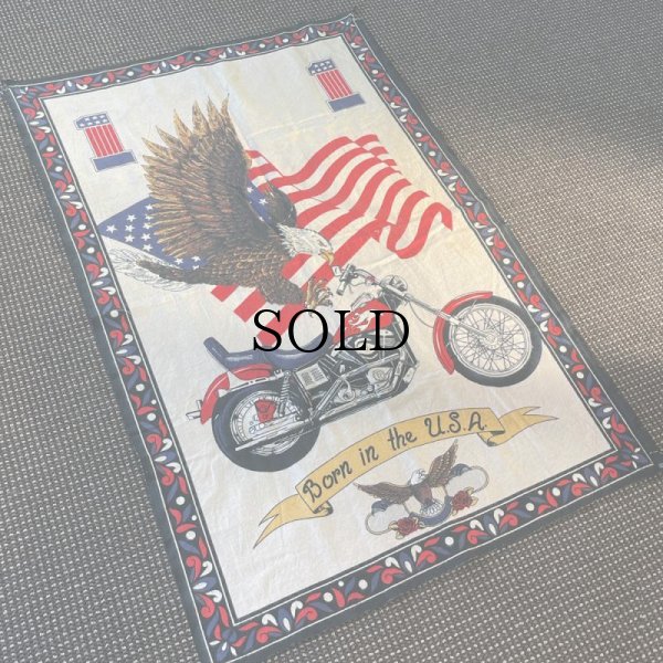 画像1: 70s Harley-Davidson Vintage Tapestry/Blanket.