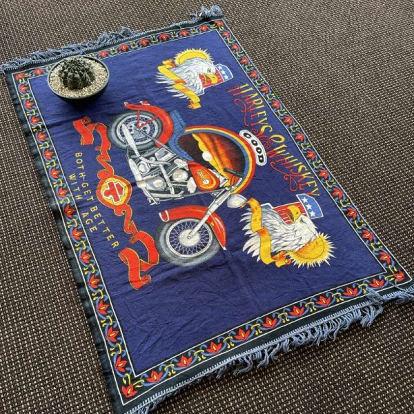 画像1: 80s Harley-Davidson Vintage Tapestry/Blanket.