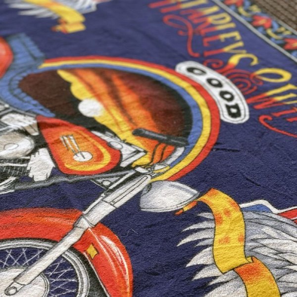 画像2: 80s Harley-Davidson Vintage Tapestry/Blanket.
