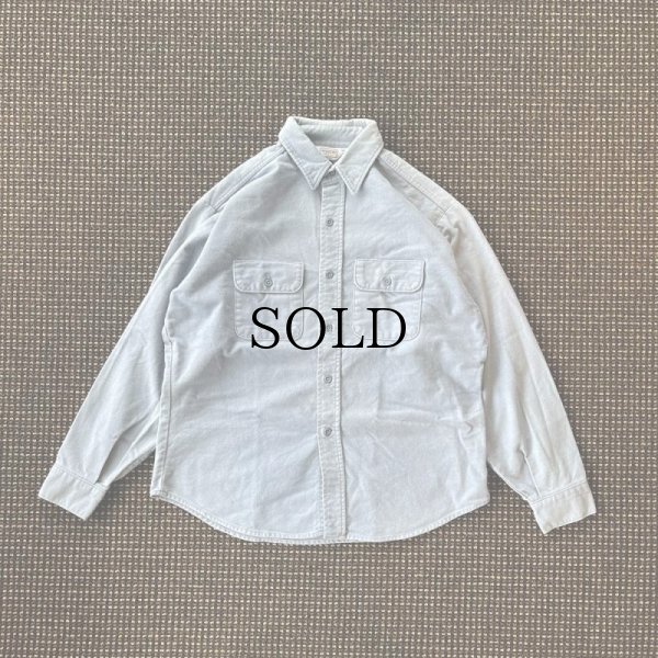 画像1: 【Vintage/Used】80s FIVE BROTHER フランネルシャツ サックスブルー/表記L（XL) MADE IN USA