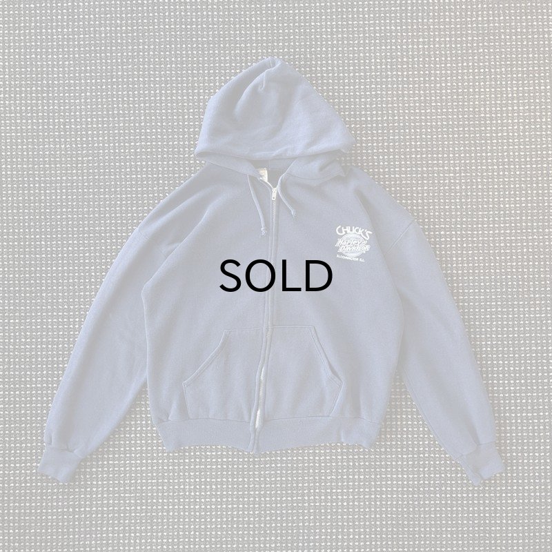 画像2: 【Vintage/Used】70s-80s Harley-Davidson Official(70〜80年代 ハーレーダビッドソン・オフィシャル) CHUCK'S BLOOMINGTON ILL オフィシャルジップパーカー/表記M (2)