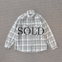 【Vintage/Used】90s FIVE BROTHER フランネルシャツ グレー×グリーン/表記L（XL) MADE IN USA