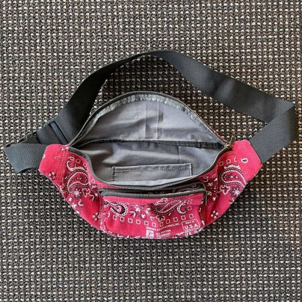 画像3: 【BrandNew】Remake Paisley Bandana Body Bag/Red （リメイク・ペイズリー柄バンダナ・ボディバッグ・レッド）