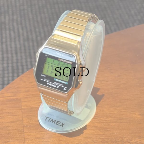 画像1: 【Newused】Timex(タイメックス）T78677 クラッシックデジタル・ゴールド（インディグロナイトライト）
