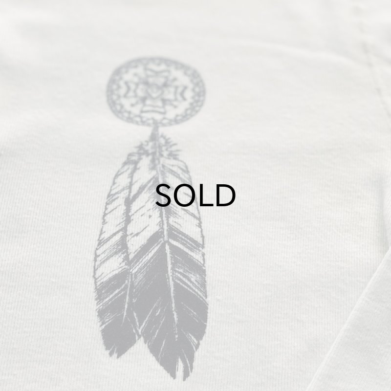 古着ヘンリーネックTシャツ胸プリント