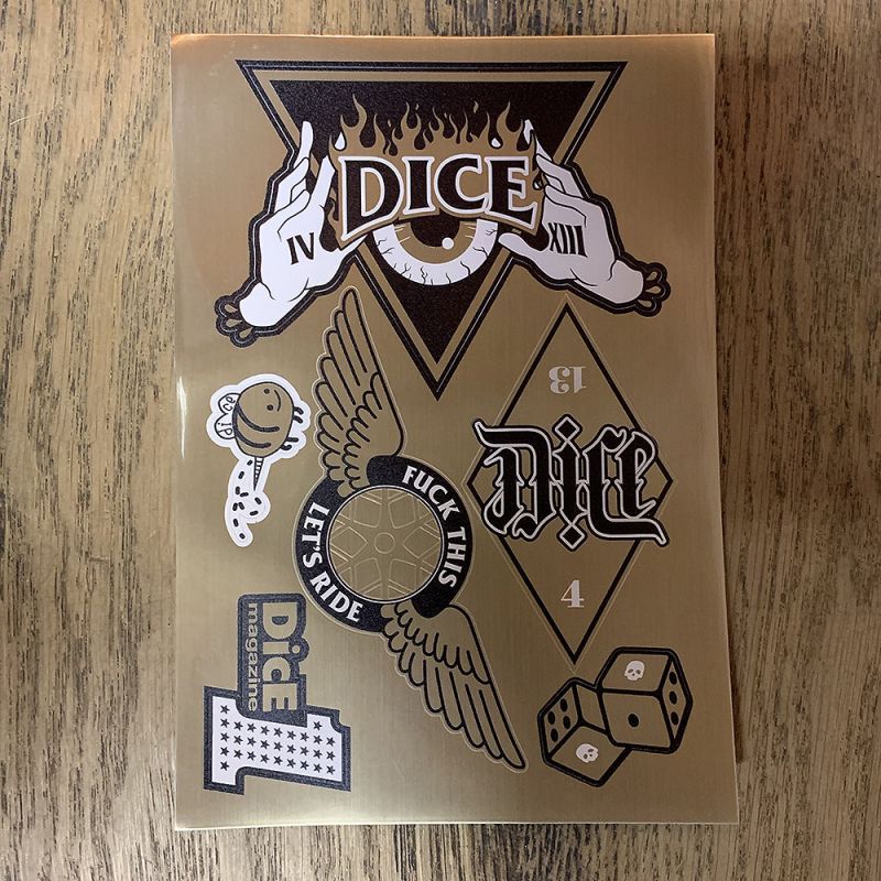 DicE MAGAZINE(ダイスマガジン）Gold Foil DicE Sticker Sheet 