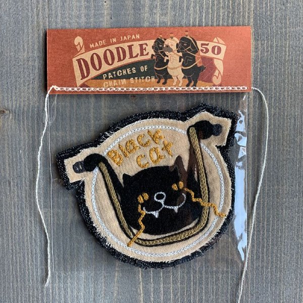 画像1: doodle50 （ドゥードゥル50）Patches Black Cat (1)