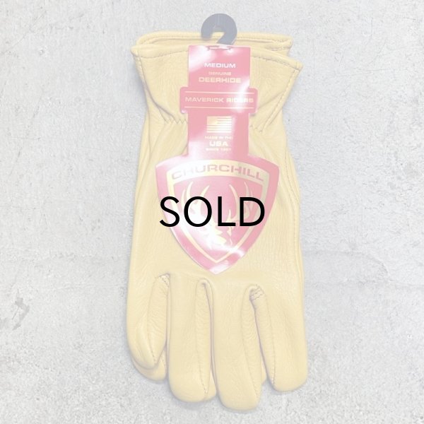 画像1: CHURCHILL GLOVE（チャーチルグローブ）DEERHIDE GLOVE / GOLD(ディアハイド・グローブ/ゴールド） (1)