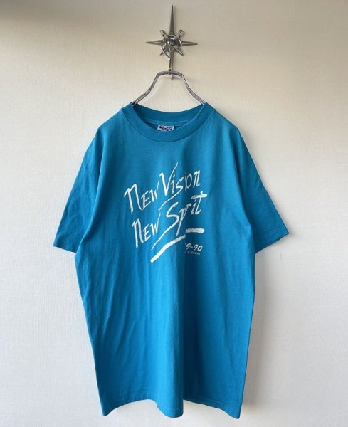 画像1: 【Vintage/USED】80年代 Hanes （ヘインズ） ショートスリーブ・Tシャツ "New Vision New Spirits" サイズXL MADE IN USA. (1)
