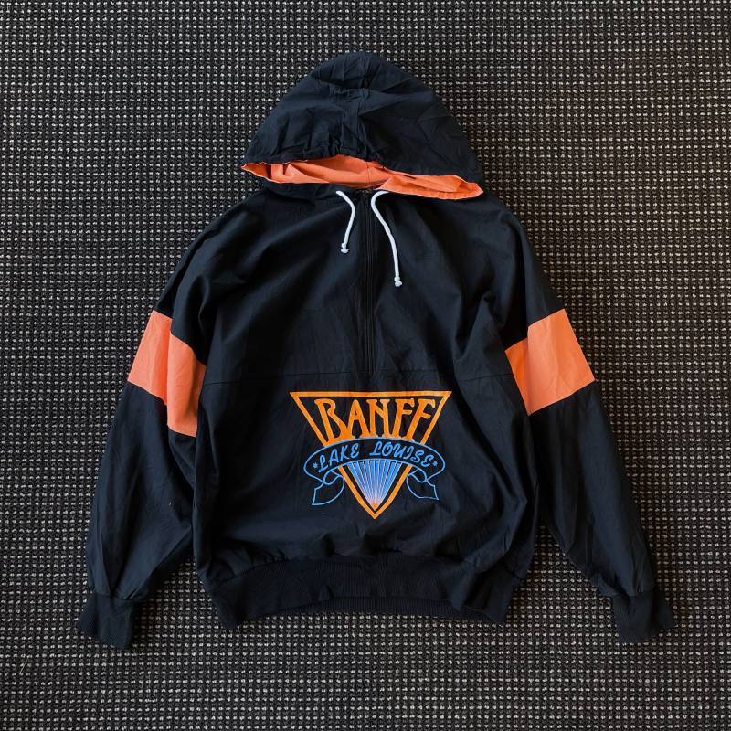 Vintage/Used】80s CANADA BANFF プルオーバージップパーカー 表記M 